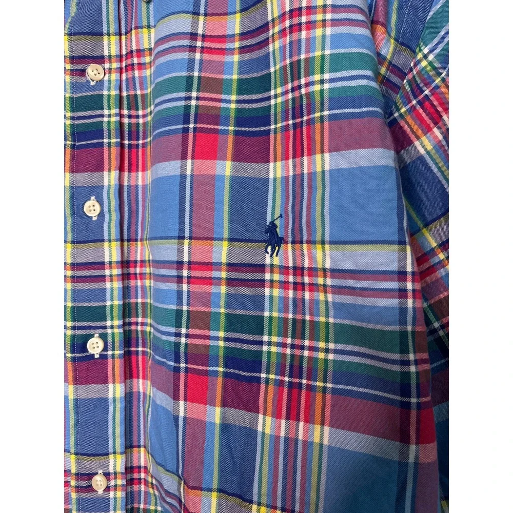 Polo Ralph Lauren Pink Blue Yellow Plaid Prep Old Money Short Sleeve Shirt 2XLT